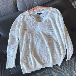 Ann Taylor White Knit Sweater